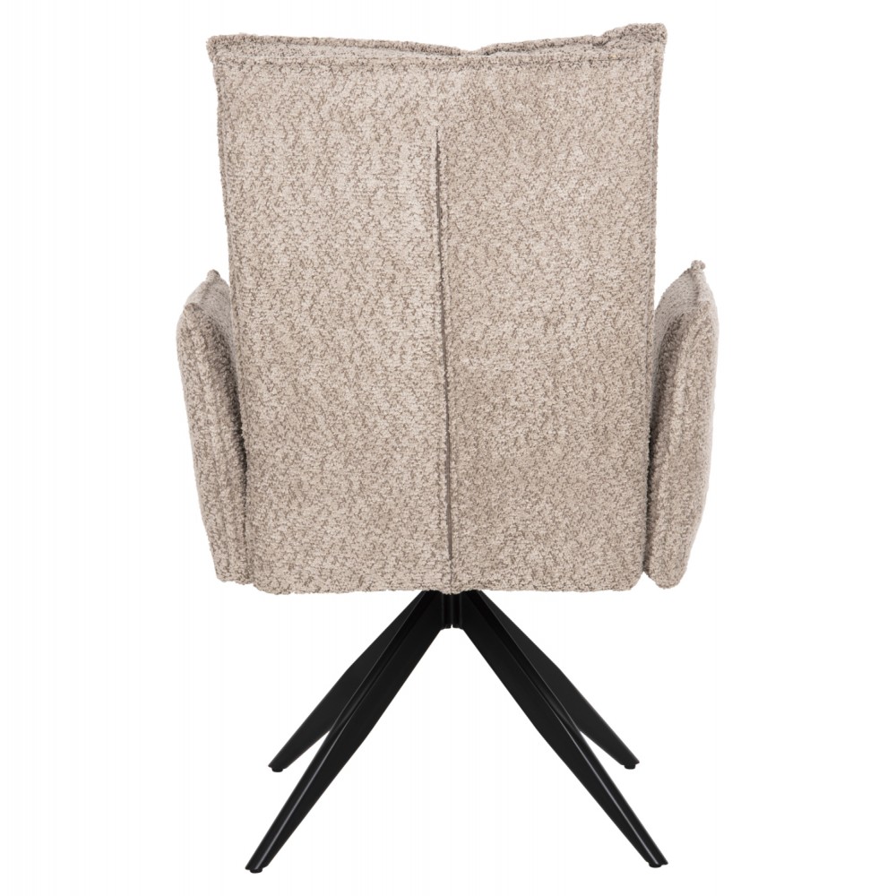 Πολυθρόνα "ZORIN" από μέταλλο/ύφασμα σε χρώμα μαύρο/μπεζ 64x66x94,5