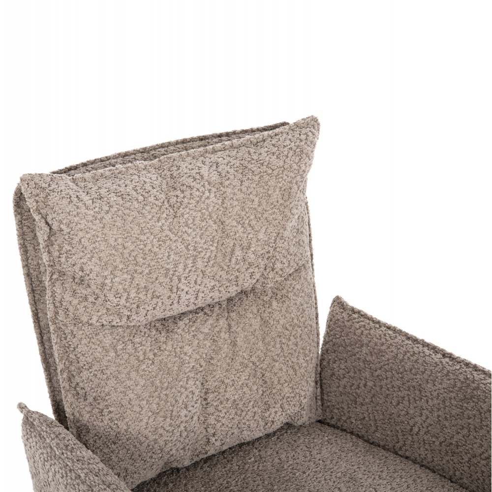 Πολυθρόνα "ZORIN" από μέταλλο/ύφασμα σε χρώμα μαύρο/μπεζ 64x66x94,5