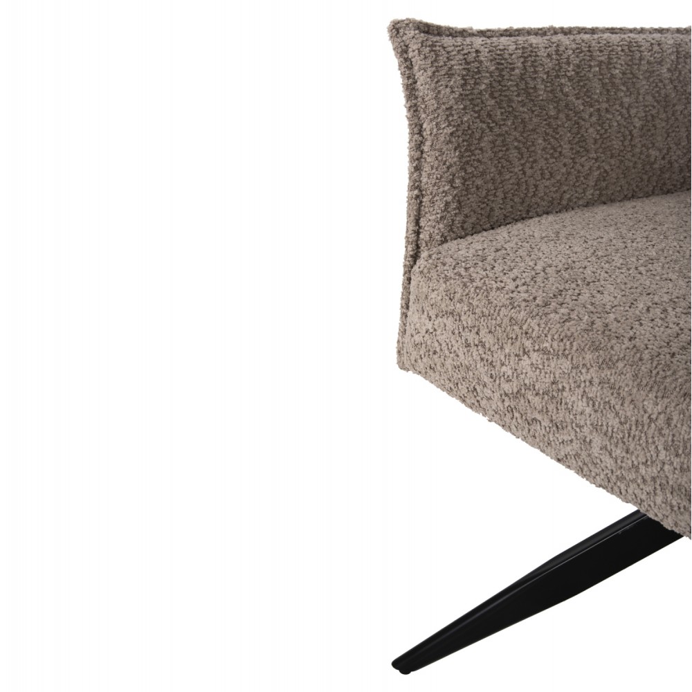 Πολυθρόνα "ZORIN" από μέταλλο/ύφασμα σε χρώμα μαύρο/μπεζ 64x66x94,5