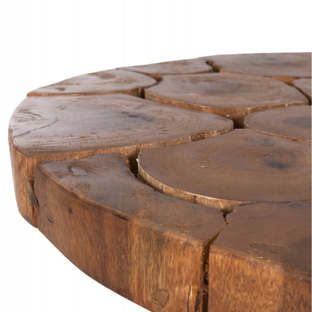 Τραπέζι σαλονιού "RIBBEN" από ξύλο/μέταλλο σε χρώμα/μαύρο Φ80x45