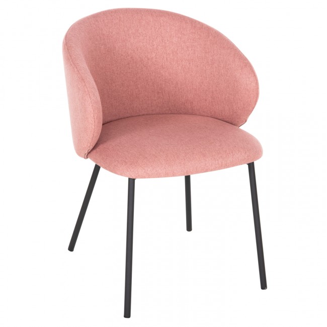 Πολυθρόνα "ISIAH" από μέταλλο/ύφασμα σε χρώμα μαύρο/σάπιο μήλο 56x56x76