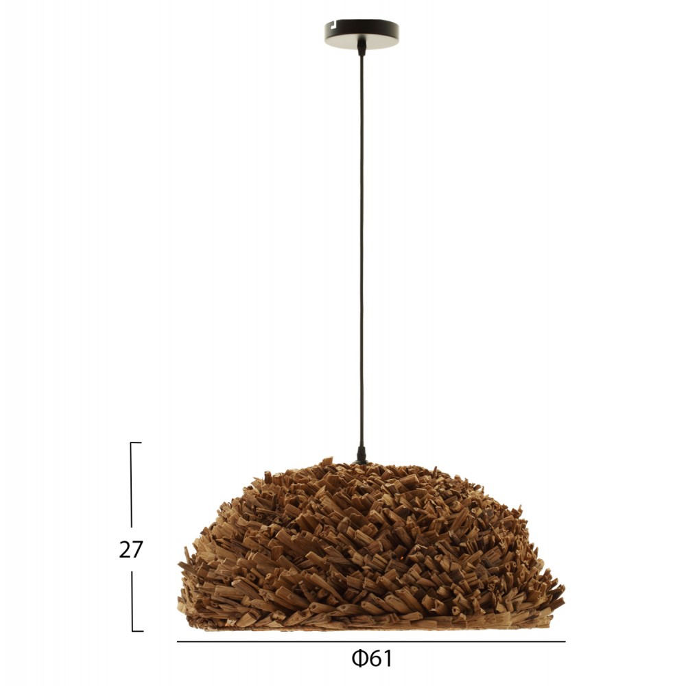 Φωτιστικό οροφής μονόφωτο σε χρώμα φυσικό/μαύρο Φ61x27