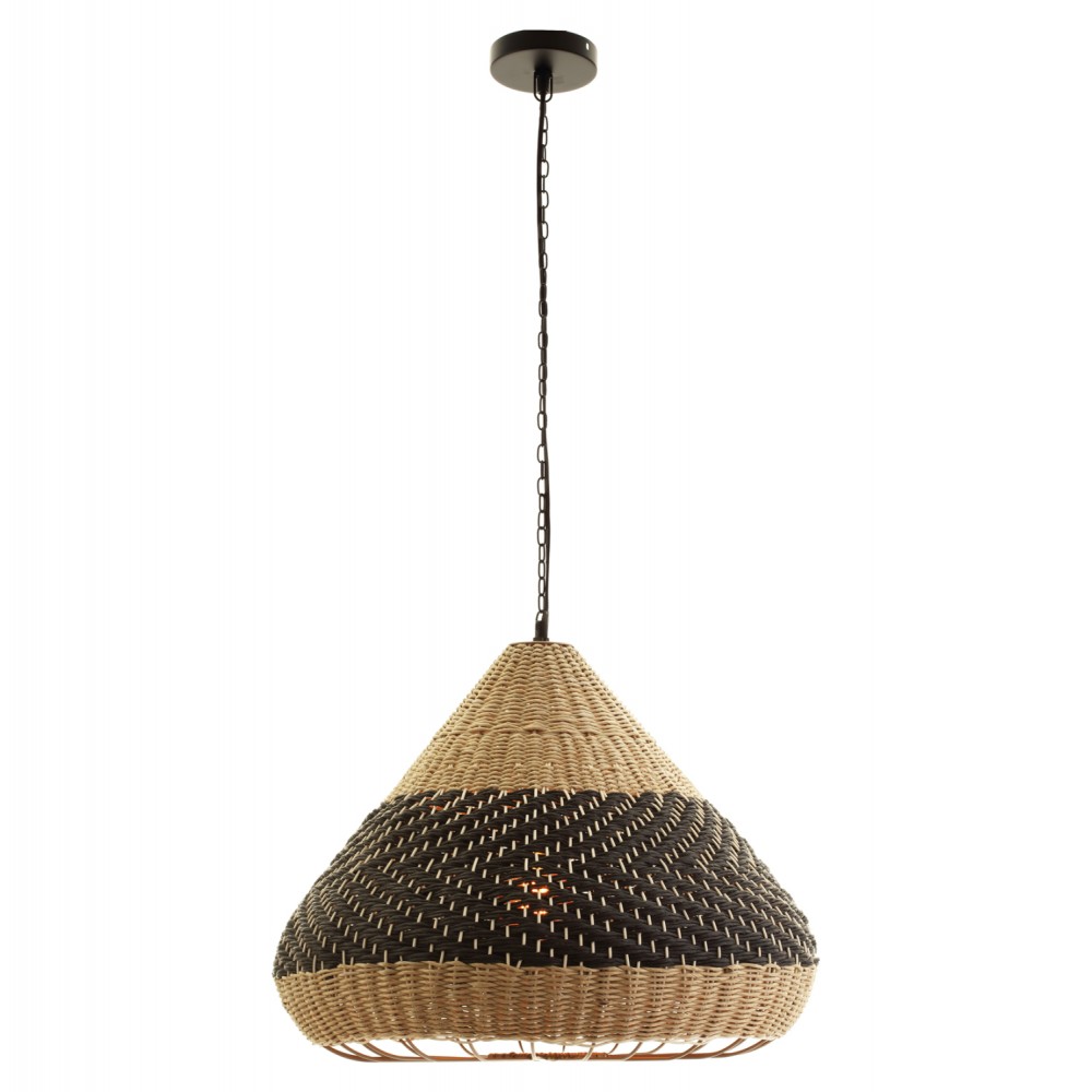 Φωτιστικό οροφής μονόφωτο σε χρώμα φυσικό/μαύρο Φ55,5x43