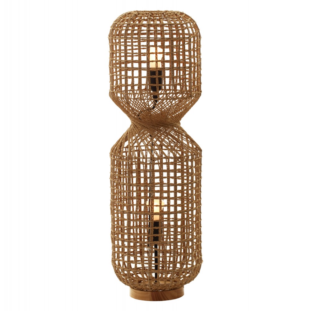 Φωτιστικό δαπέδου από μέταλλο/paper rope σε χρώμα καφέ Φ25x78,5