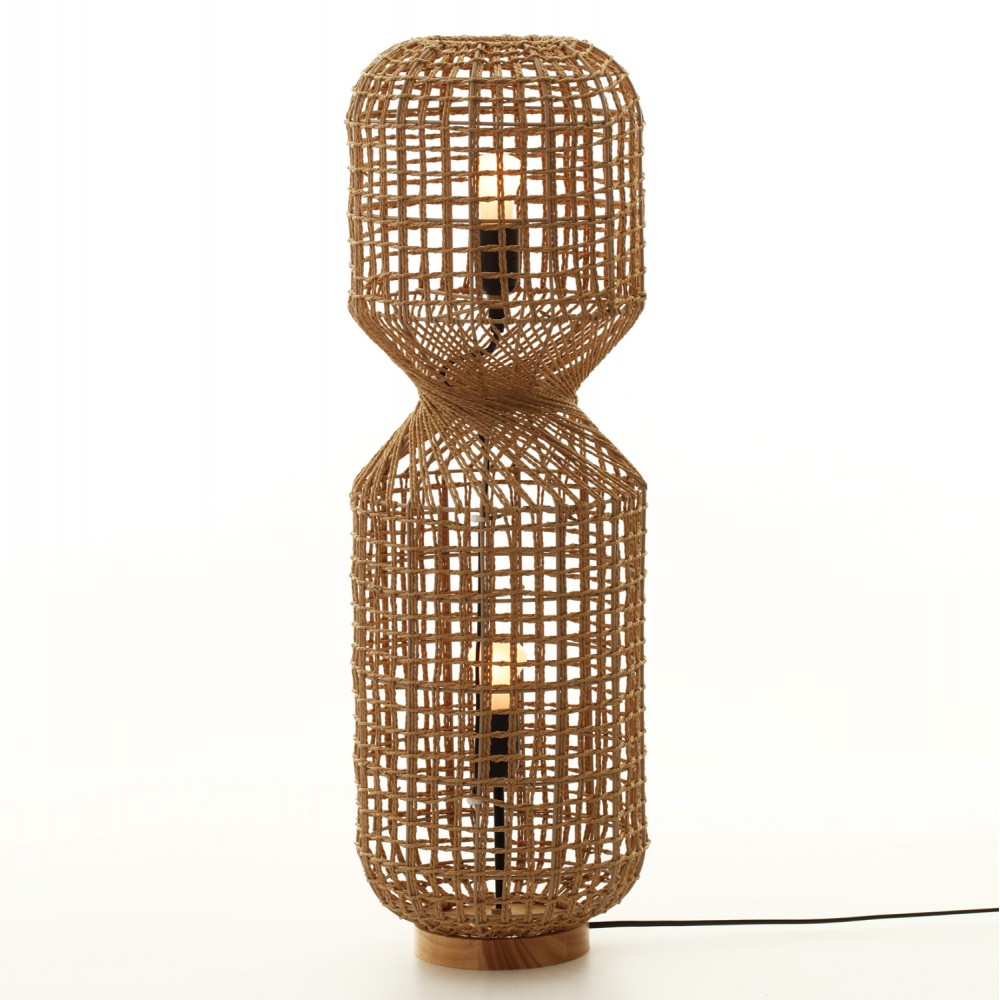 Φωτιστικό δαπέδου από μέταλλο/paper rope σε χρώμα καφέ Φ25x78,5