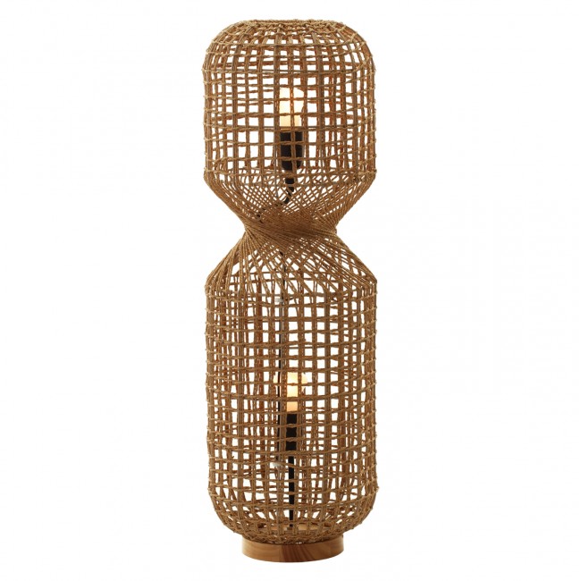 Φωτιστικό δαπέδου από μέταλλο/paper rope σε χρώμα καφέ Φ25x78,5