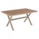 Τραπέζι ''TAWNEE'' από αλουμίνιο/ξύλο σε σαμπανί/φυσικό χρώμα 150x89,5x73