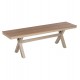 Παγκάκι "TAWNEE" από αλουμίνιο/polywood σε σαμπανί/φυσικό χρώμα 150x36x45