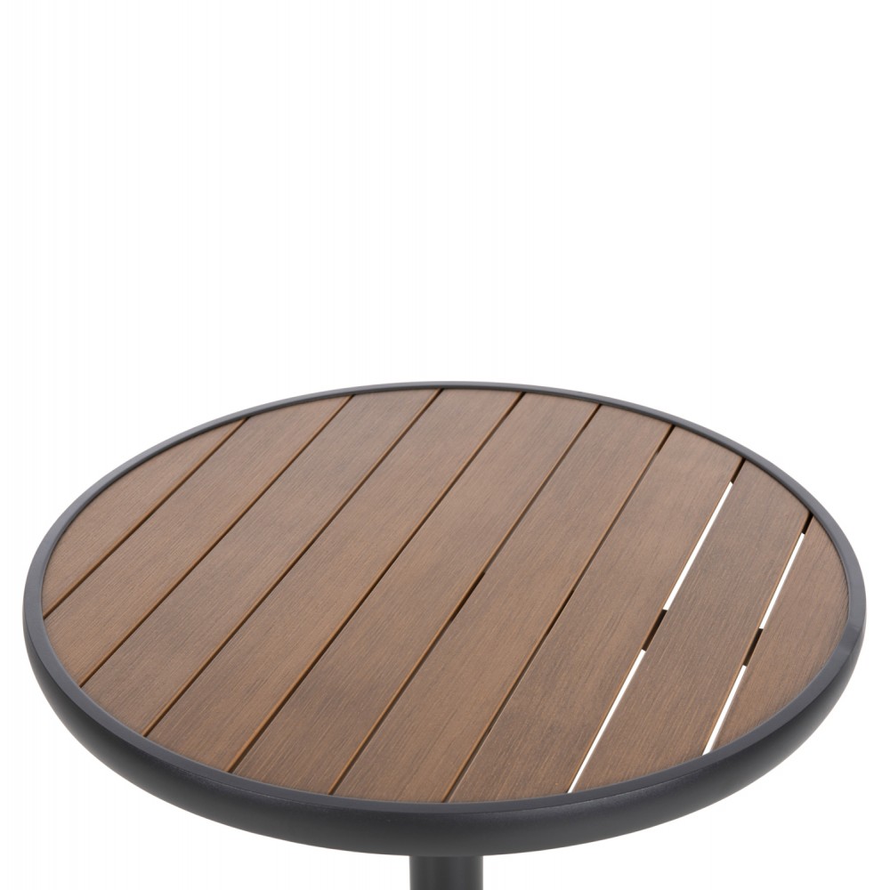 Τραπέζι στρόγγυλο ''ALEXA'' από αλουμίνιο/polywood σε ανθρακί/φυσικό χρώμα Φ60x73