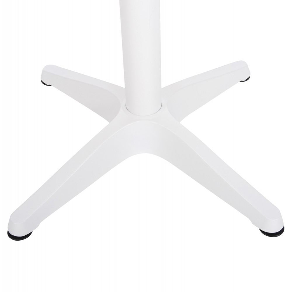 Τραπέζι στρόγγυλο ''ALEXA'' από αλουμίνιο/polywood σε λευκό/φυσικό χρώμα Φ60x73