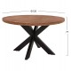 Τραπέζι τραπεζαρίας "MONTANA" από ξύλο/μέταλλο σε χρώμα φυσικό/μαύρο Φ120x77
