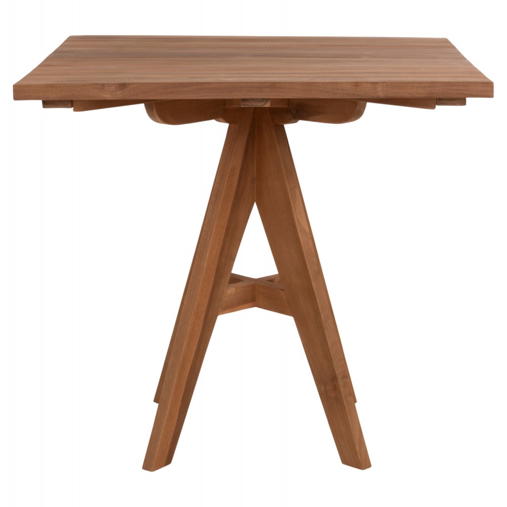 Τραπέζι τετράγωνο ''LEO'' από ξύλο σε φυσικό χρώμα 80x80x75