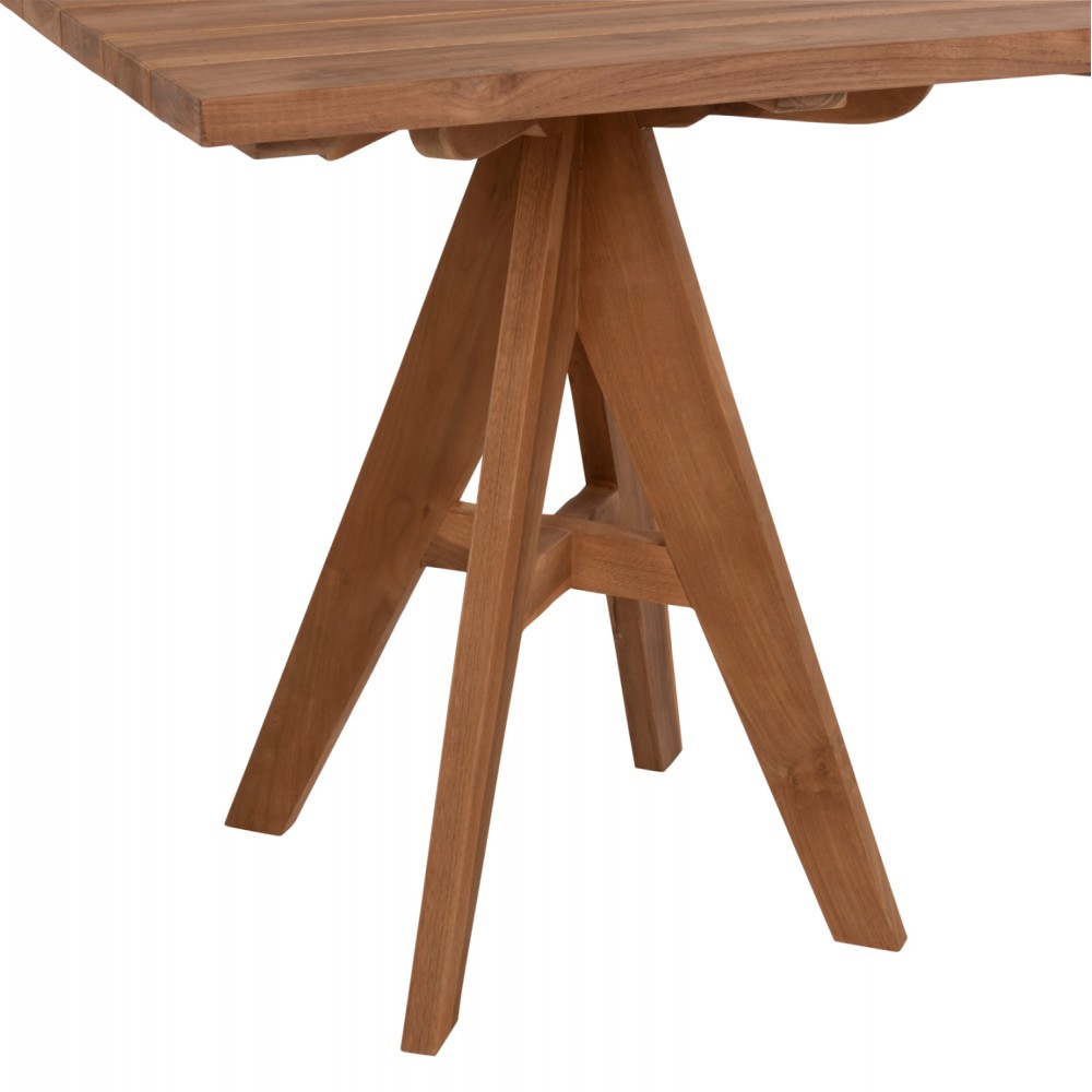 Τραπέζι τετράγωνο ''LEO'' από ξύλο σε φυσικό χρώμα 80x80x75