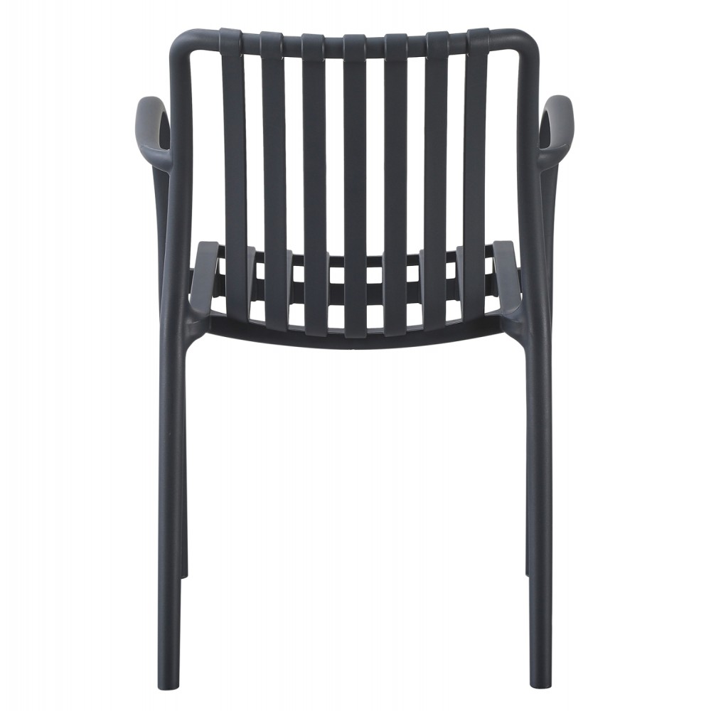 Πολυθρόνα εξωτερικού χώρου "TIPPY" από πολυπροπυλένιο σε σκούρο γκρι χρώμα 55x55x81