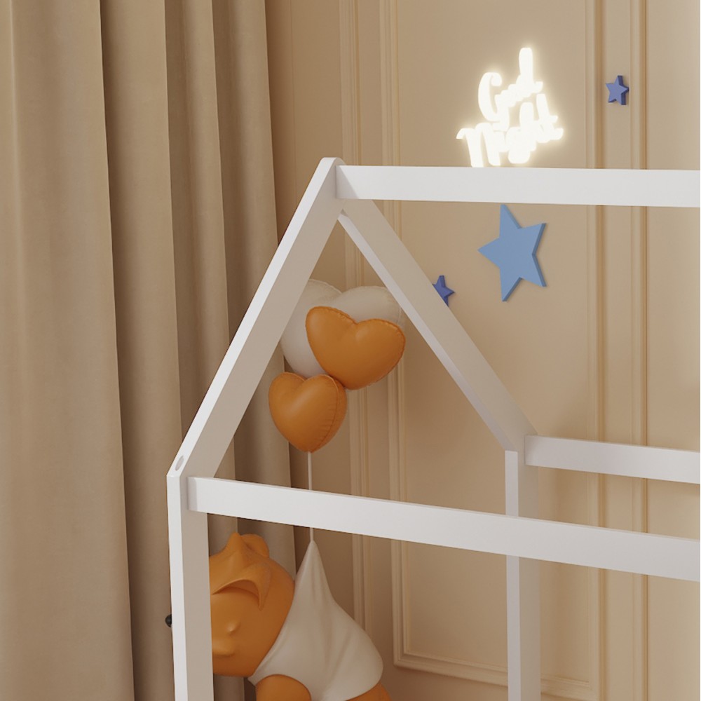 Κρεβάτι ''PEPE'' μονό από ξύλο σε χρώμα λευκό για στρώμα 190x90