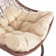 Κρεμαστή πολυθρόνα-φωλιά "MILLIE" από μέταλλο/ρατταν σε καφέ χρώμα Φ95x195