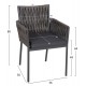 Πολυθρόνα "MARTIN" από αλουμίνιο/rattan σε ανθρακί χρώμα 56x56x80