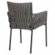 Πολυθρόνα "MARTIN" από αλουμίνιο/rattan σε ανθρακί χρώμα 56x56x80