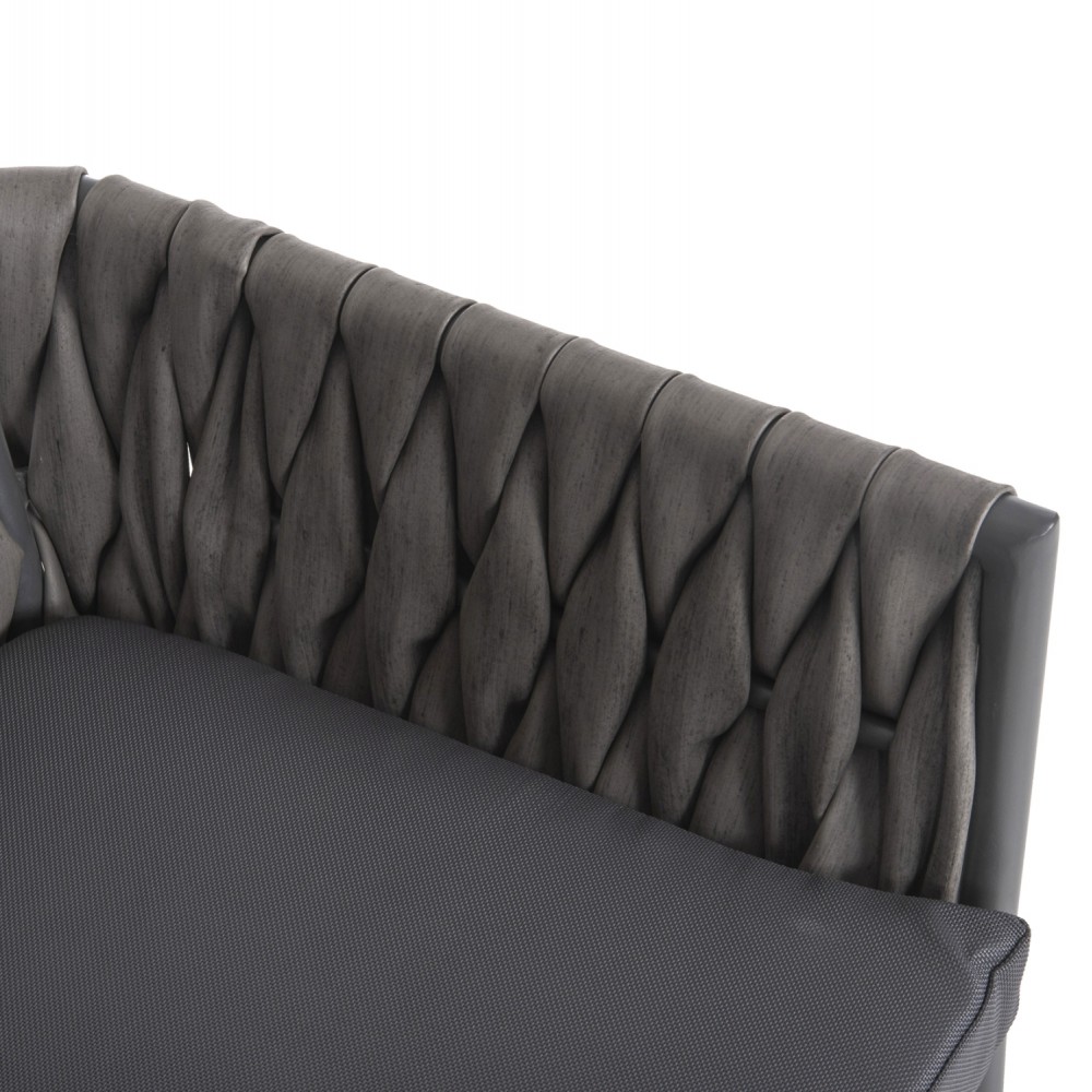 Πολυθρόνα "MARTIN" από αλουμίνιο/rattan σε ανθρακί χρώμα 56x56x80