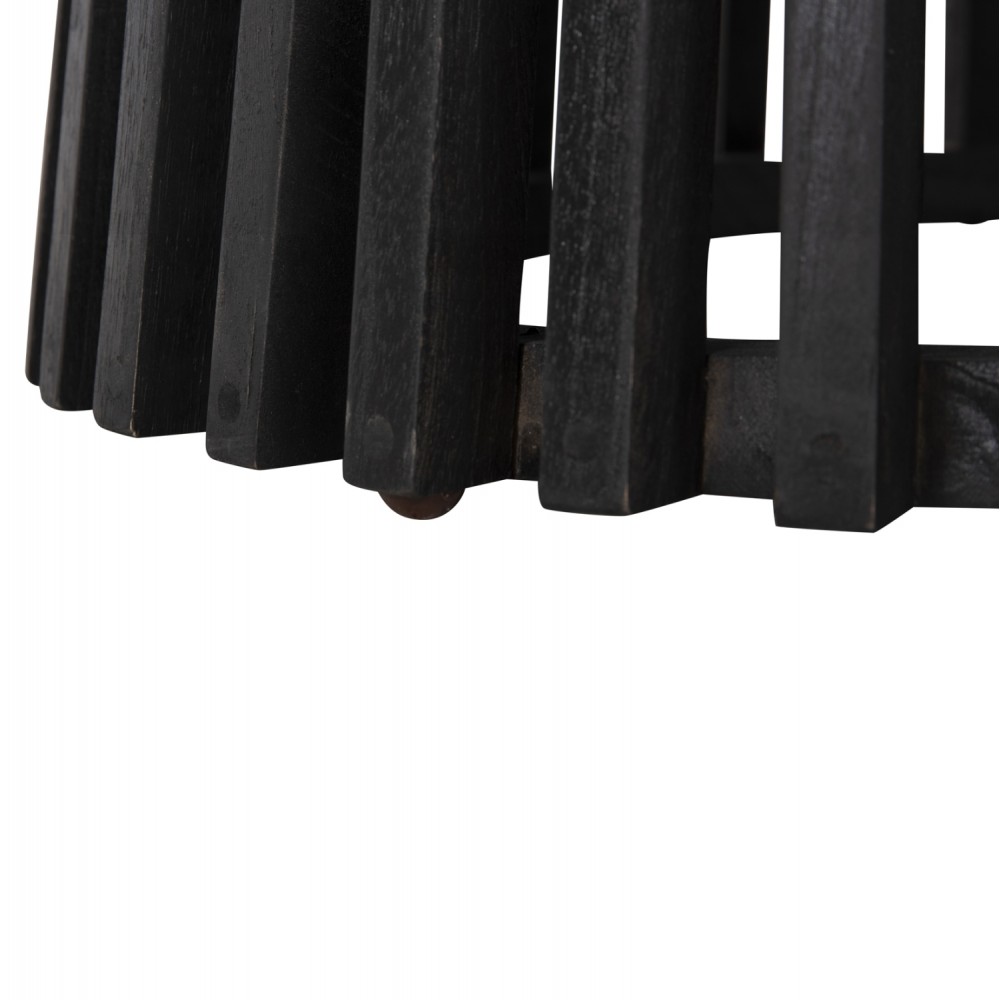 Τραπέζι τραπεζαρίας "FRANTZ" από ξύλο σε χρώμα μαύρο Φ120X76,5