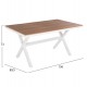 Τραπέζι ''TAWNEE'' από αλουμίνιο/ξύλο σε λευκό/φυσικό χρώμα 150x89,5x73