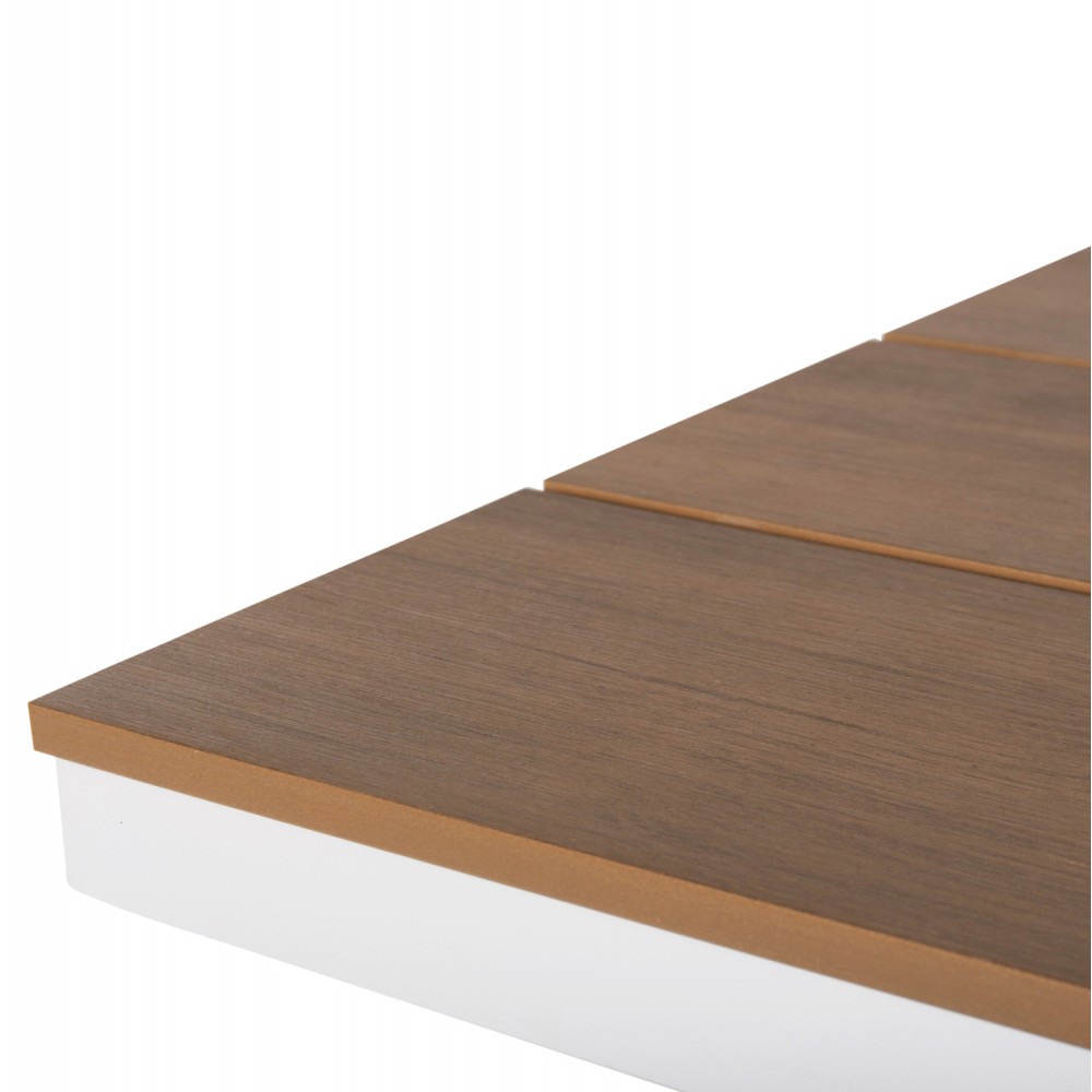 Τραπέζι ''TAWNEE'' από αλουμίνιο/ξύλο σε λευκό/φυσικό χρώμα 150x89,5x73