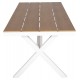 Τραπέζι ''TAWNEE'' από αλουμίνιο/ξύλο σε λευκό/φυσικό χρώμα 219,5x89,5x73