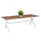 Τραπέζι ''TAWNEE'' από αλουμίνιο/ξύλο σε λευκό/φυσικό χρώμα 219,5x89,5x73