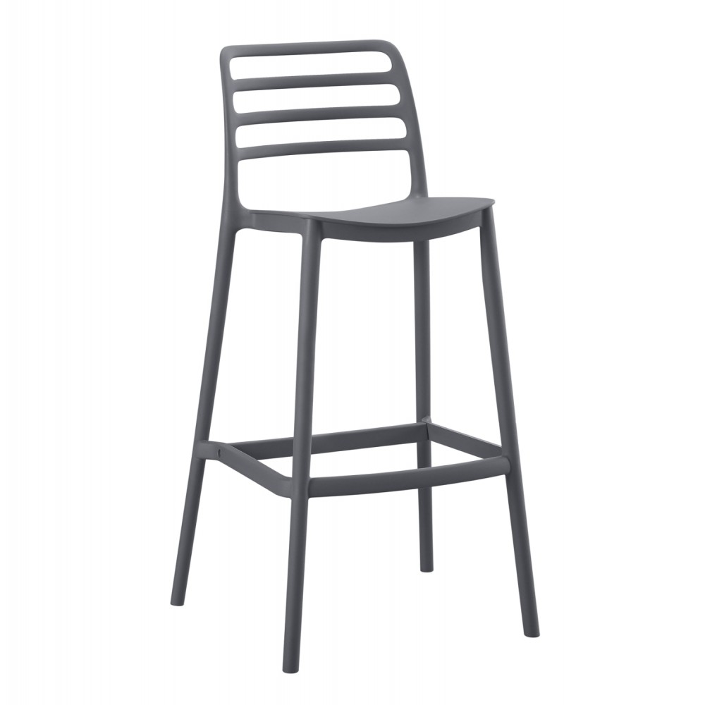 Σκαμπό μπαρ "SNOD" από πολυπροπυλένιο σε χρώμα γκρι 37,2x50x101,5