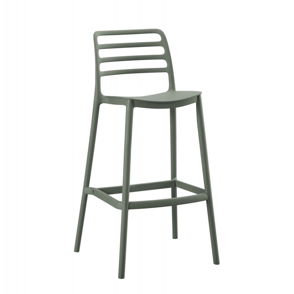 Σκαμπό μπαρ "SNOD" από πολυπροπυλένιο σε χρώμα olive green 37,2x50x101,5