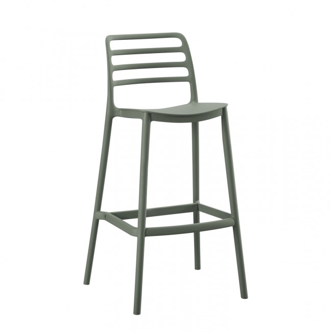 Σκαμπό μπαρ "SNOD" από πολυπροπυλένιο σε χρώμα olive green 37,2x50x101,5