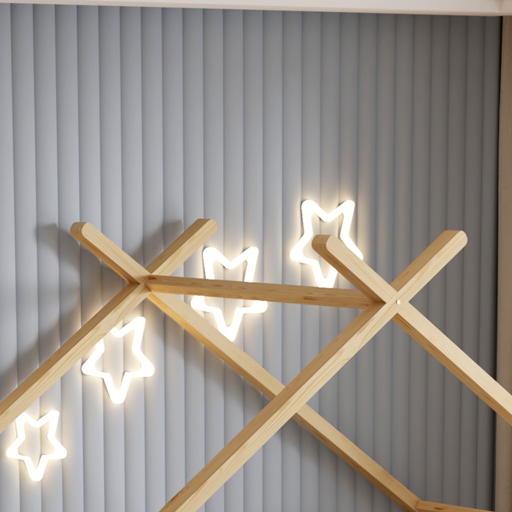 Κρεβάτι ''KLARICE' μονό από ξύλο σε χρώμα φυσικό για στρώμα 190x90