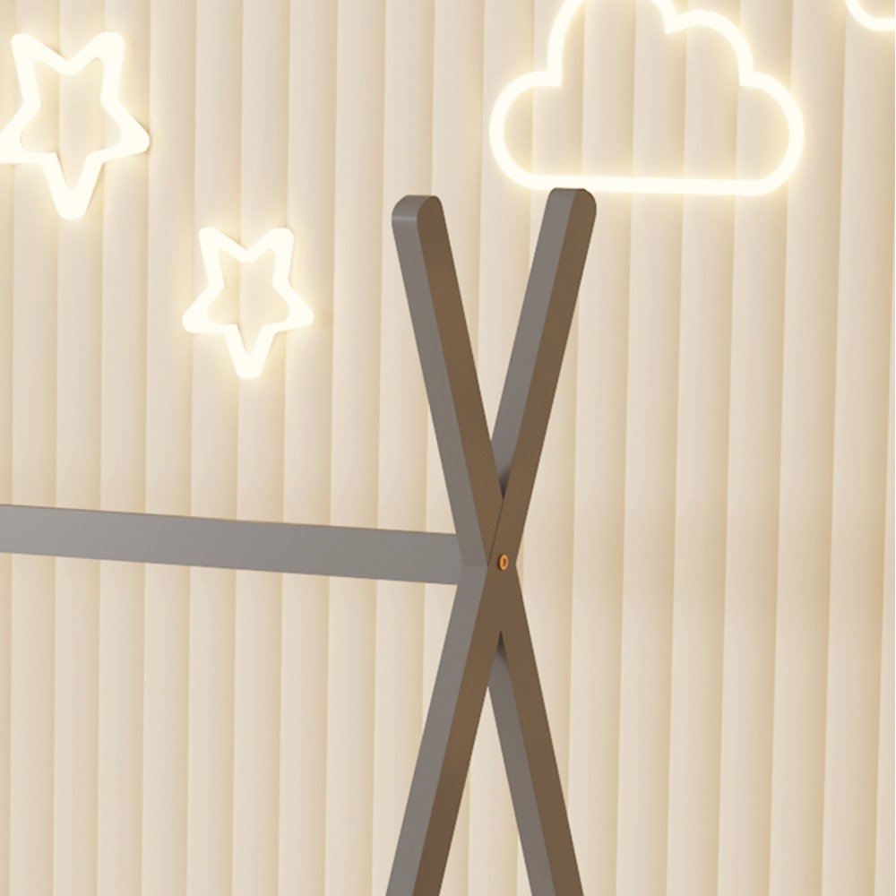 Κρεβάτι ''MUNK' μονό από ξύλο σε χρώμα γκρι για στρώμα 190x90