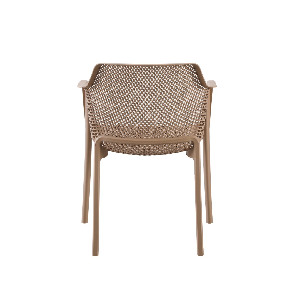 Πολυθρόνα εξωτερικού χώρου "JOHN" από πολυπροπυλένιο σε καπουτσίνο χρώμα 59x46x79