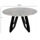 Τραπέζι "ZOD" από μέταλλο/κεραμικό σε χρώμα μαύρο/γκρι μαρμάρου Φ135x74