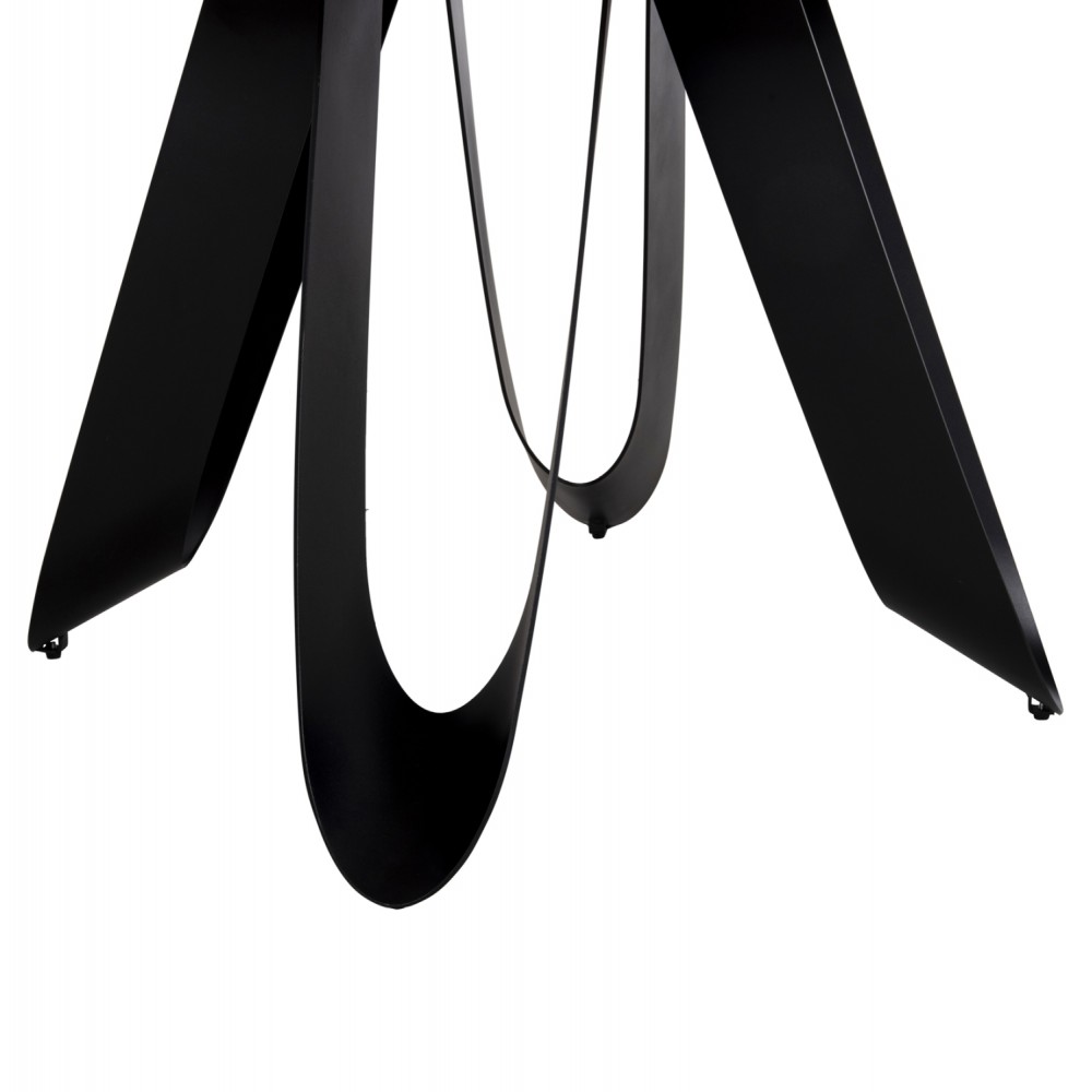 Τραπέζι "ZOD" από μέταλλο/κεραμικό σε χρώμα μαύρο/γκρι μαρμάρου Φ135x74