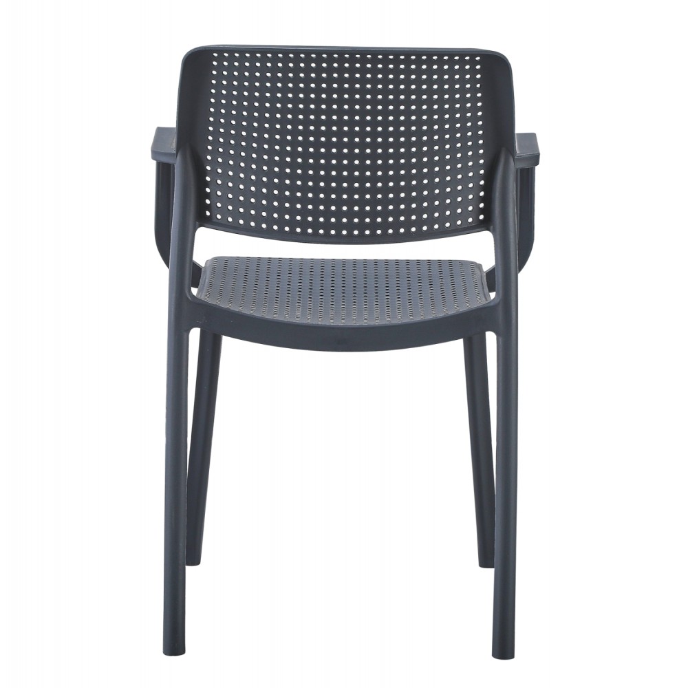 Πολυθρόνα "COMFEE" από πολυπροπυλένιο σε χρώμα γκρι 54x57x83