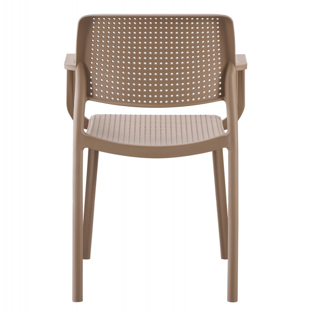 Πολυθρόνα "COMFEE" από πολυπροπυλένιο σε χρώμα καπουτσίνο 54x57x83