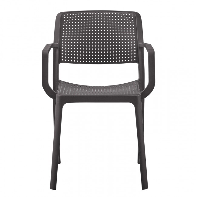 Πολυθρόνα "COMFEE" από πολυπροπυλένιο σε χρώμα καφέ 54x57x83