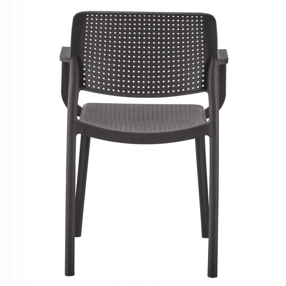 Πολυθρόνα "COMFEE" από πολυπροπυλένιο σε χρώμα καφέ 54x57x83