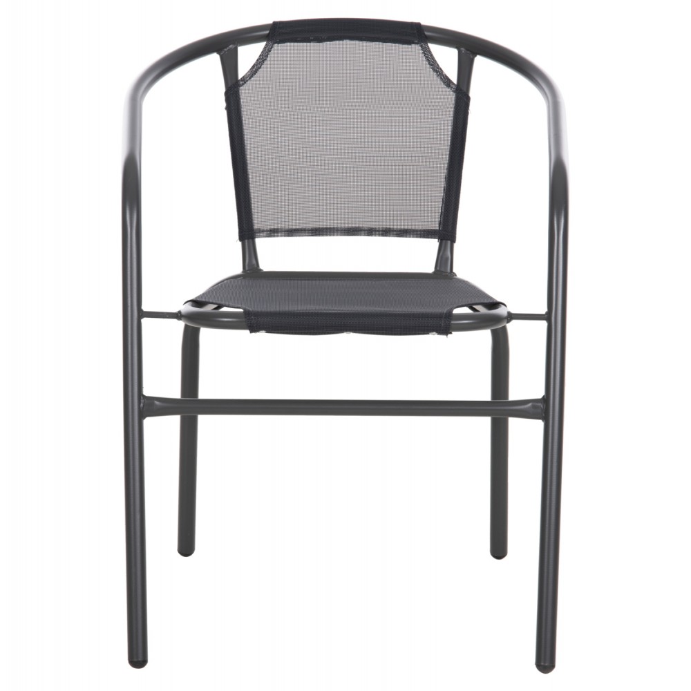 Πολυθρόνα "LEDAN" από μέταλλο/textilene σε γκρι χρώμα 55x58x72