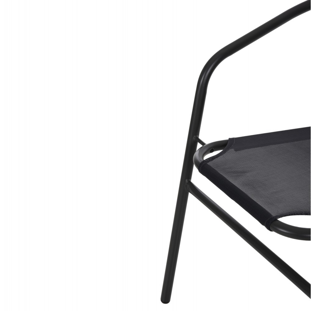 Πολυθρόνα "LEDAN" από μέταλλο/textilene σε γκρι χρώμα 55x58x72