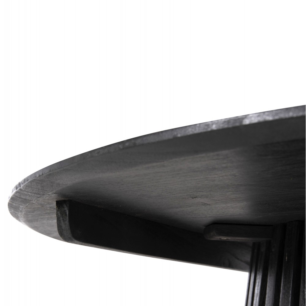 Τραπέζι τραπεζαρίας "FRANTZ" από ξύλο σε χρώμα μαύρο Φ150x75