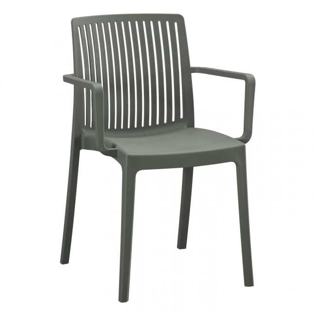 Πολυθρόνα "IDA" από πολυπροπυλένιο σε χρώμα dark olive 41,3x54,2x81,8