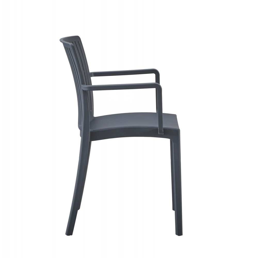 Πολυθρόνα "IDA" από πολυπροπυλένιο σε χρώμα γκρι 41,3x54,2x81,8