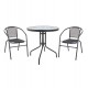Σετ τραπεζαρίας από μέταλλο/textilene σε χρώμα γκρι 55x58x72