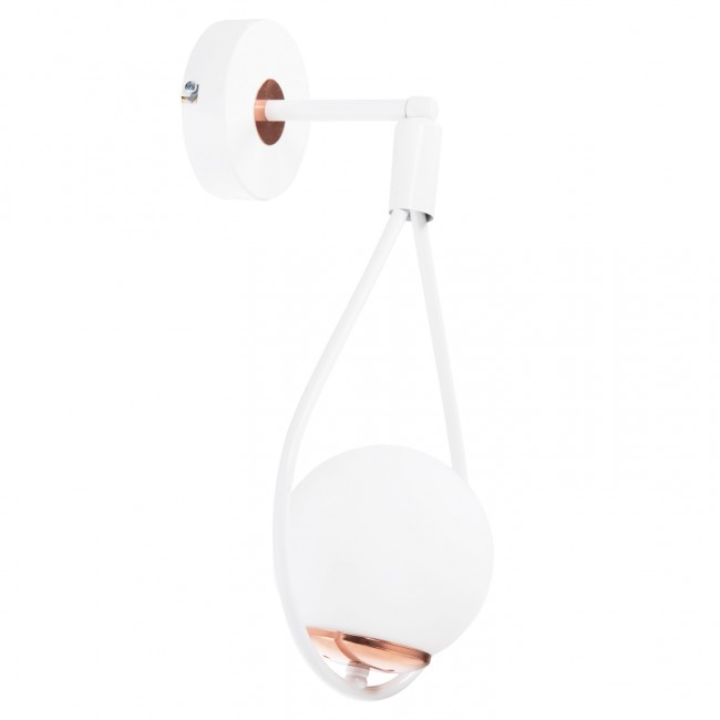 Απλίκα τοίχου από μέταλλο σε λευκό χρώμα Ε27 22x20x43