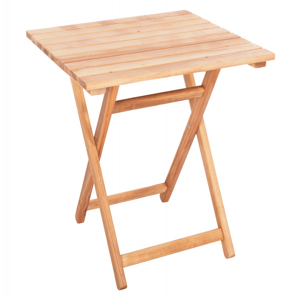 Τραπέζι σκηνοθέτη "ΛΗΜΝΟΣ" από ξύλο μασίφ σε χρώμα φυσικό 60x60x75