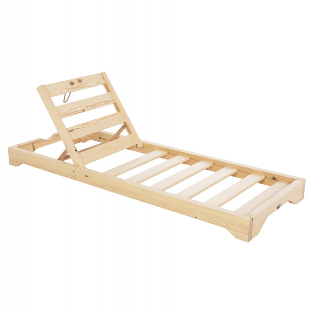 Ξαπλώστρα επαγγελματική "IKARIA" από ξύλο σε χρώμα φυσικό 80x208x32-100