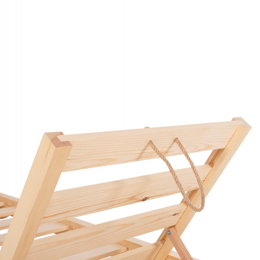 Ξαπλώστρα επαγγελματική "IKARIA" από ξύλο σε χρώμα φυσικό 80x208x32-100